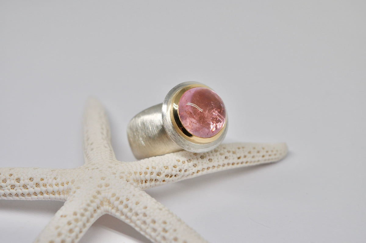 Silver, Gold, Pink Tourmaline